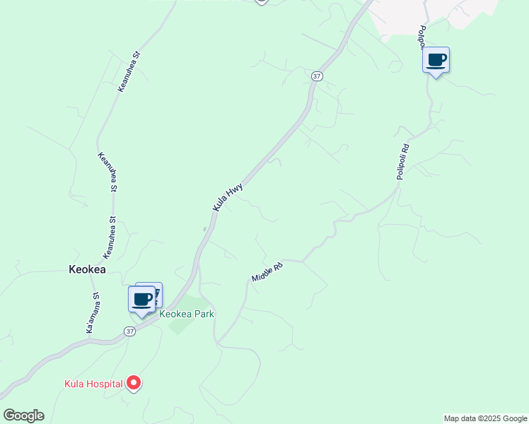 map of restaurants, bars, coffee shops, grocery stores, and more near 8515 Kula Highway in Kula