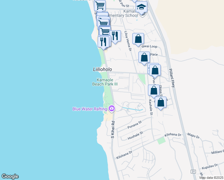 map of restaurants, bars, coffee shops, grocery stores, and more near 2666 South Kihei Road in Kihei