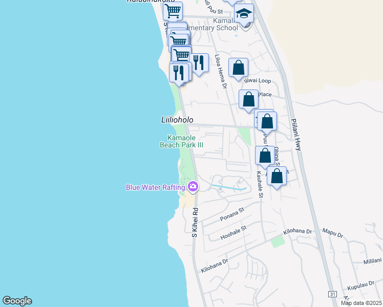 map of restaurants, bars, coffee shops, grocery stores, and more near 2666 South Kihei Road in Kihei