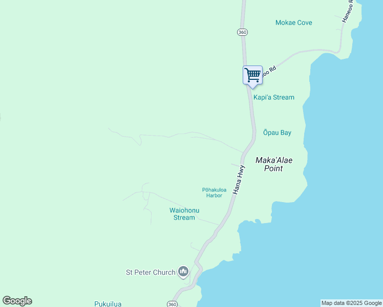 map of restaurants, bars, coffee shops, grocery stores, and more near 153 Kapia Road in Hana