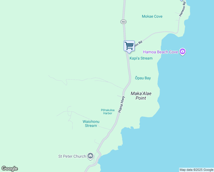 map of restaurants, bars, coffee shops, grocery stores, and more near 85 Kapia Road in Hana