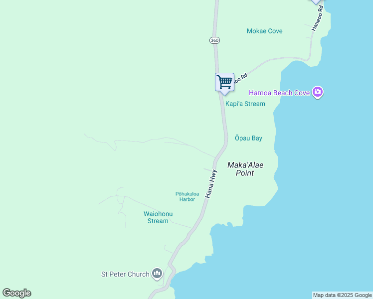 map of restaurants, bars, coffee shops, grocery stores, and more near 85 Kapia Road in Hana