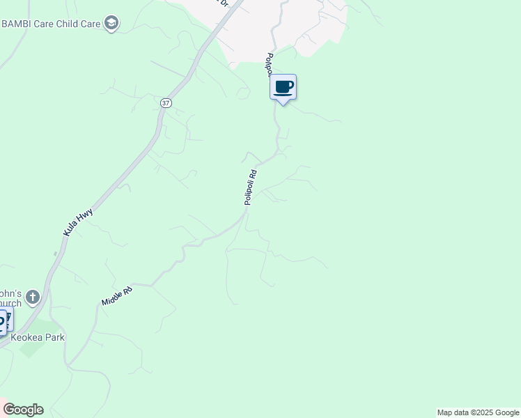 map of restaurants, bars, coffee shops, grocery stores, and more near 1154 Middle Road in Kula