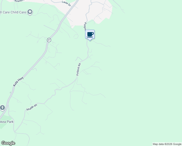 map of restaurants, bars, coffee shops, grocery stores, and more near 1270 Middle Road in Kula