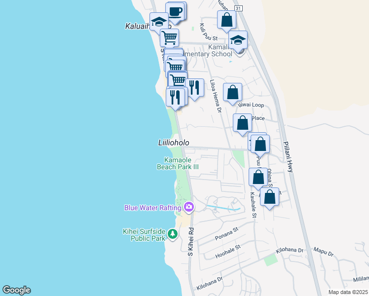 map of restaurants, bars, coffee shops, grocery stores, and more near in Wailea-Makena