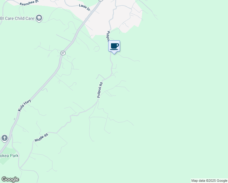 map of restaurants, bars, coffee shops, grocery stores, and more near 1270 Middle Road in Kula
