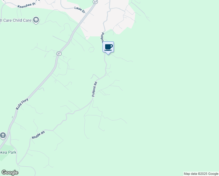 map of restaurants, bars, coffee shops, grocery stores, and more near 1405 Middle Road in Kula