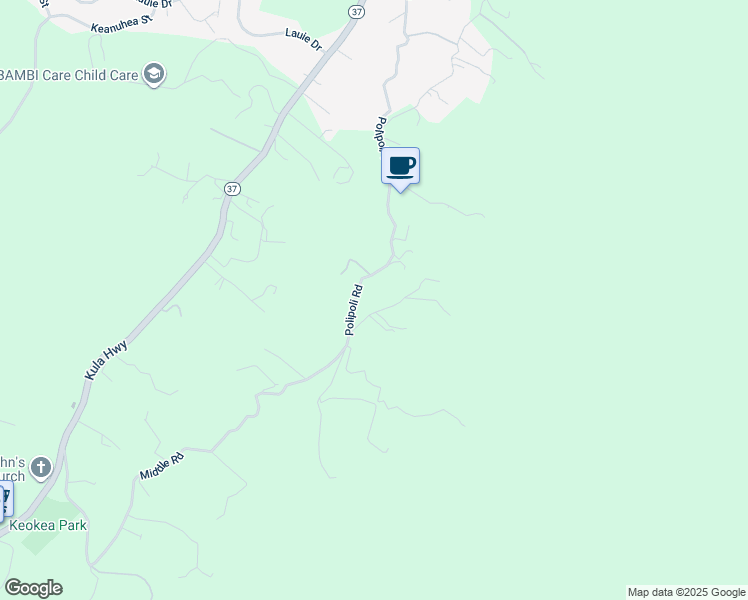 map of restaurants, bars, coffee shops, grocery stores, and more near 1172 Polipoli Road in Kula