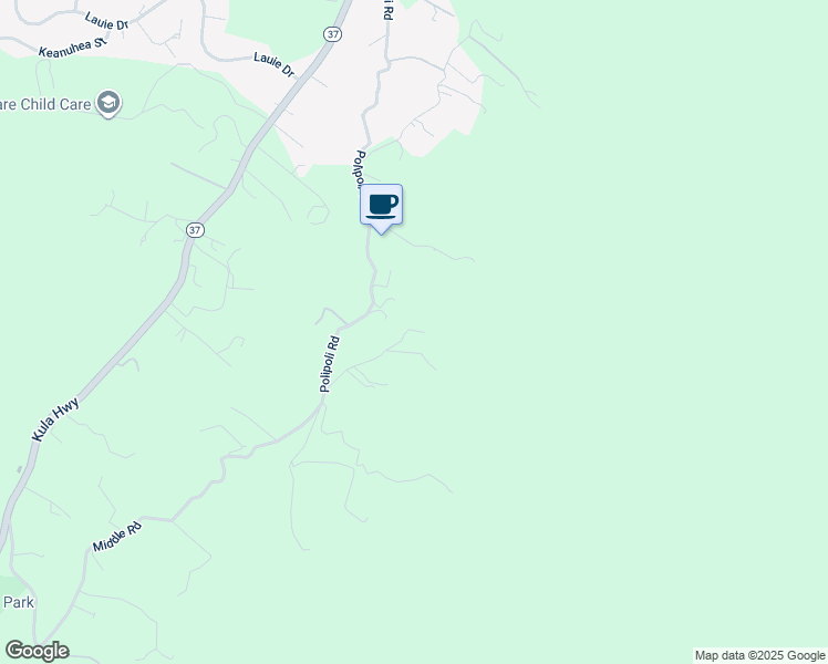 map of restaurants, bars, coffee shops, grocery stores, and more near 1350 Middle Road in Kula