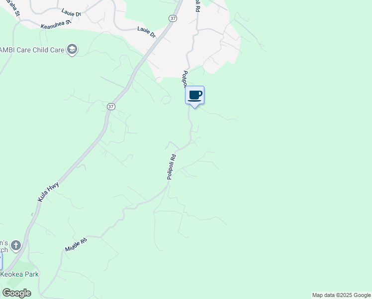 map of restaurants, bars, coffee shops, grocery stores, and more near 1051 Polipoli Road in Kula