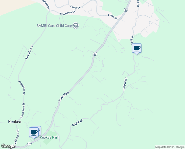 map of restaurants, bars, coffee shops, grocery stores, and more near 53 Maukanani Road in Kula