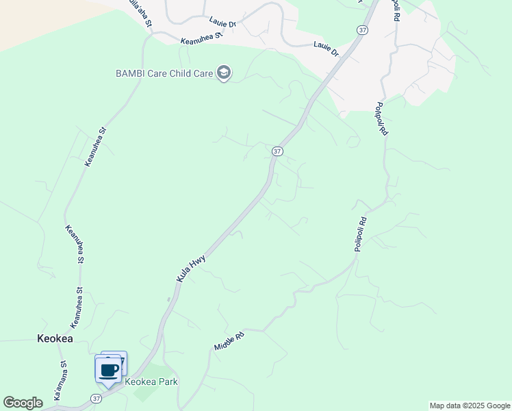 map of restaurants, bars, coffee shops, grocery stores, and more near 16 Maukanani Road in Kula