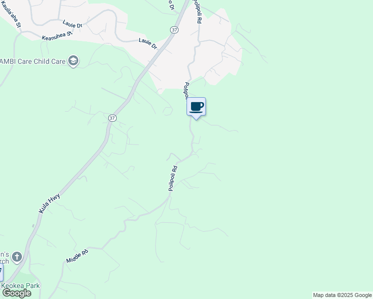 map of restaurants, bars, coffee shops, grocery stores, and more near 980 Polipoli Road in Kula