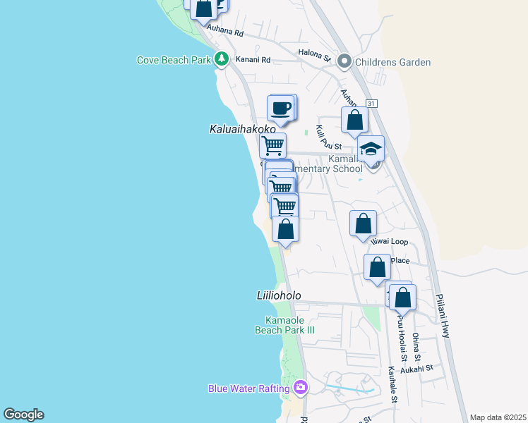 map of restaurants, bars, coffee shops, grocery stores, and more near 2430 South Kihei Road in Kihei