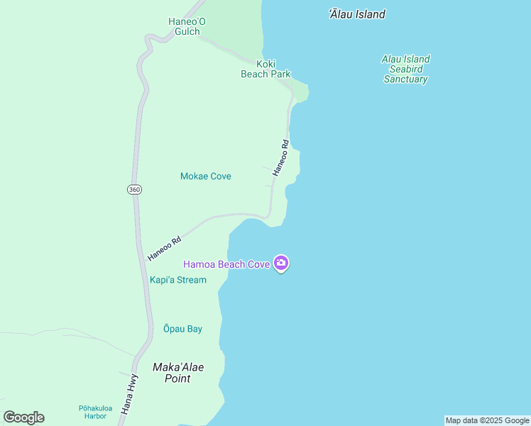 map of restaurants, bars, coffee shops, grocery stores, and more near 522 Haneoo Road in Hana