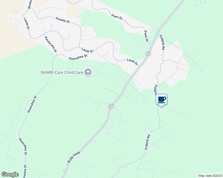 map of restaurants, bars, coffee shops, grocery stores, and more near 7850 Kula Highway in Kula