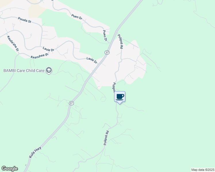 map of restaurants, bars, coffee shops, grocery stores, and more near 610 Polipoli Road in Kula
