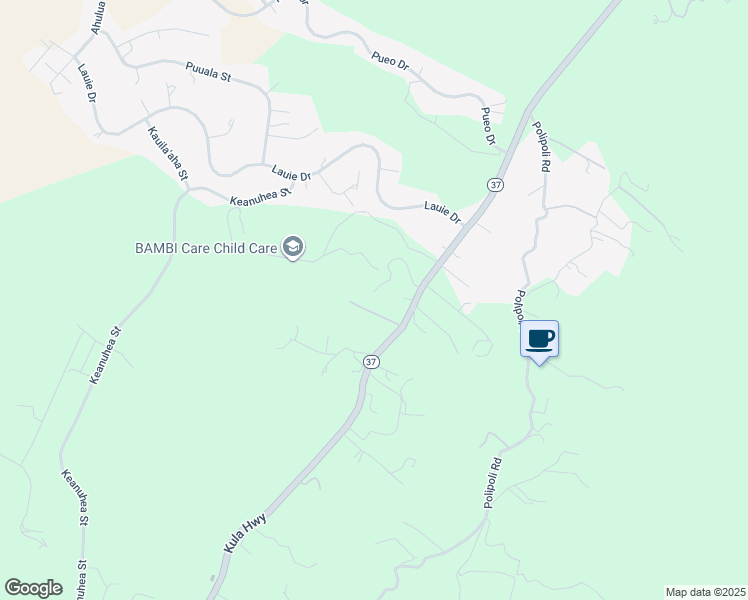 map of restaurants, bars, coffee shops, grocery stores, and more near 7850 Kula Highway in Kula