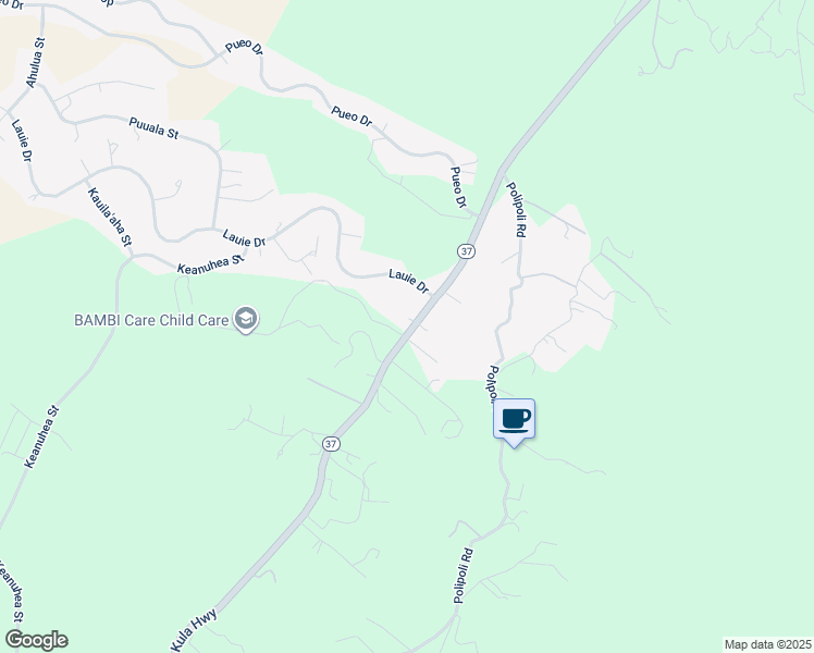 map of restaurants, bars, coffee shops, grocery stores, and more near 7636 Kula Highway in Kula