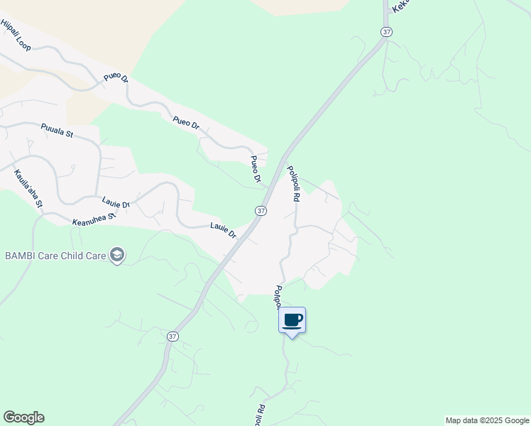 map of restaurants, bars, coffee shops, grocery stores, and more near 7385 Kula Highway in Kula