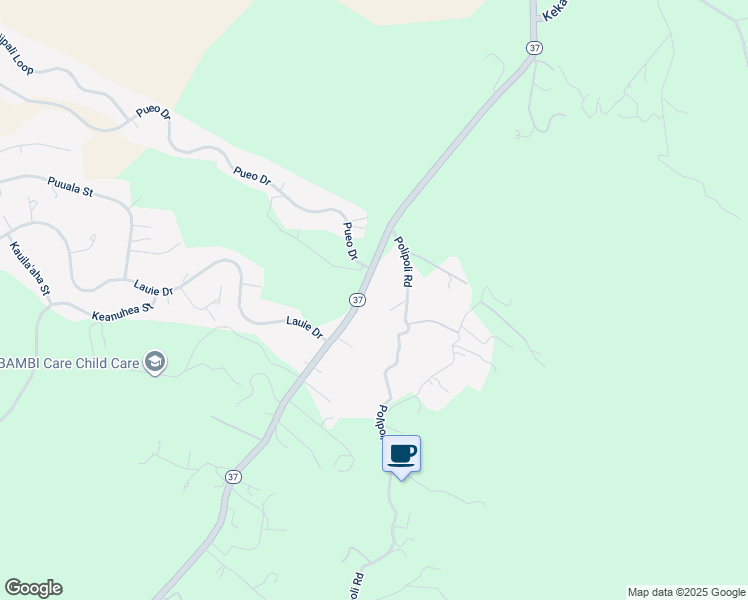 map of restaurants, bars, coffee shops, grocery stores, and more near 7365 Kula Highway in Kula