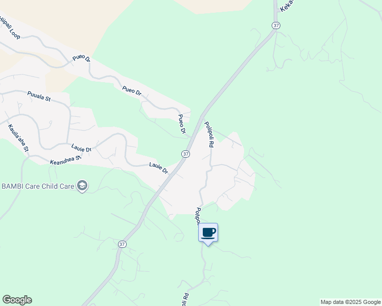 map of restaurants, bars, coffee shops, grocery stores, and more near 7365 Kula Highway in Kula