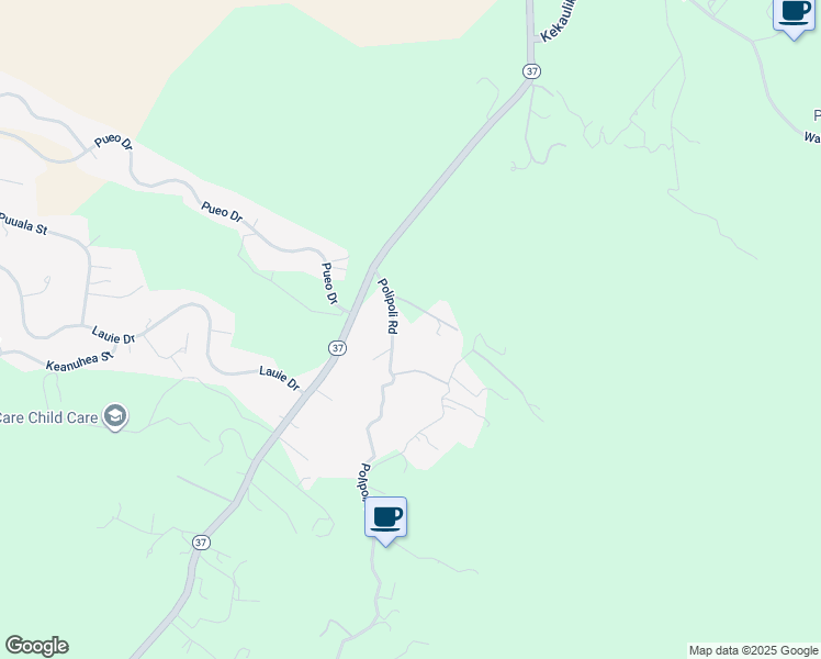 map of restaurants, bars, coffee shops, grocery stores, and more near 131 Polipoli Road in Kula