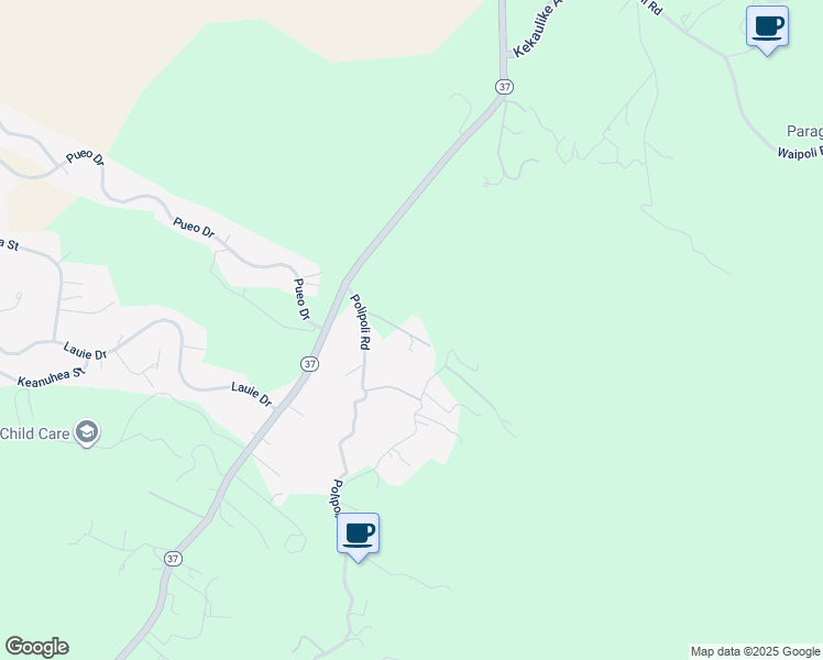 map of restaurants, bars, coffee shops, grocery stores, and more near Kulanani Place in Keokea