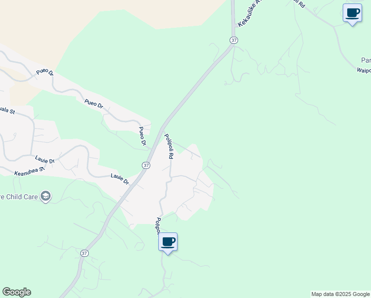 map of restaurants, bars, coffee shops, grocery stores, and more near Kulanani Place in Keokea