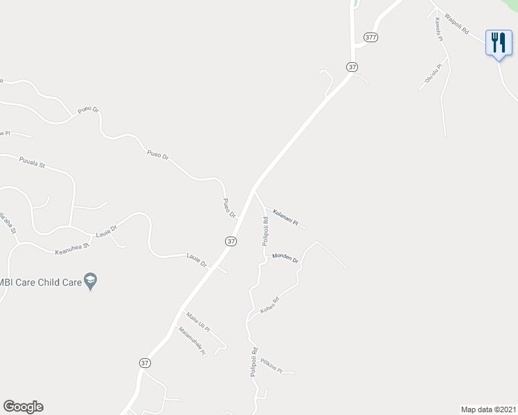 map of restaurants, bars, coffee shops, grocery stores, and more near 100 Polipoli Road in Kula