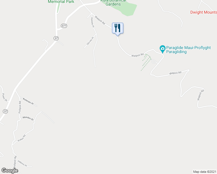 map of restaurants, bars, coffee shops, grocery stores, and more near 112 Kawehi Place in Kula
