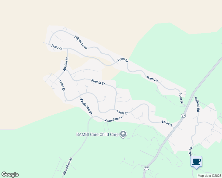 map of restaurants, bars, coffee shops, grocery stores, and more near 121 Puuala Street in Kula