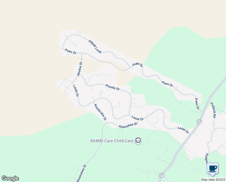 map of restaurants, bars, coffee shops, grocery stores, and more near 181 Puuala Street in Kula