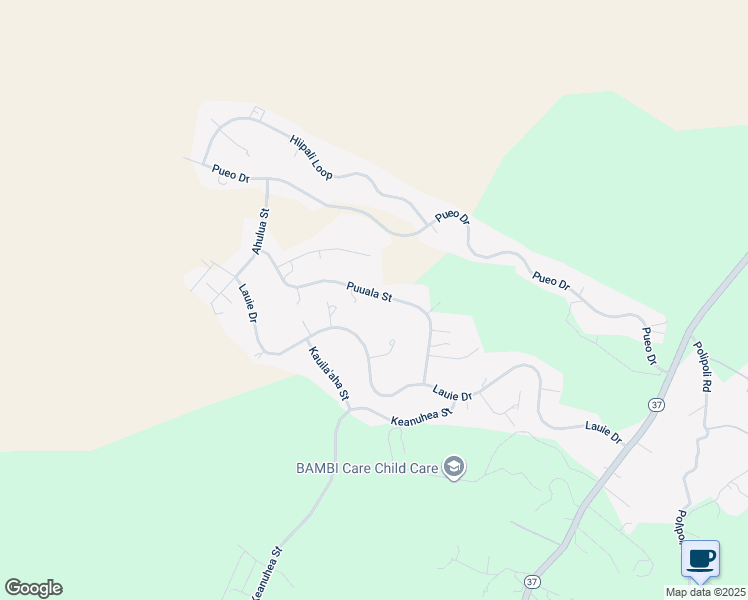 map of restaurants, bars, coffee shops, grocery stores, and more near 181 Puuala Street in Kula