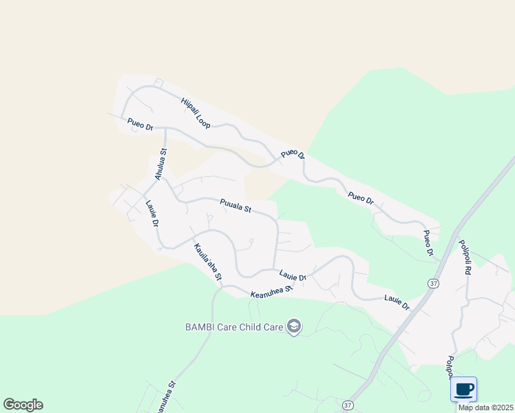 map of restaurants, bars, coffee shops, grocery stores, and more near 144 Puuala Street in Kula