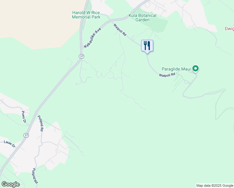 map of restaurants, bars, coffee shops, grocery stores, and more near 94 Kawehi Place in Kula