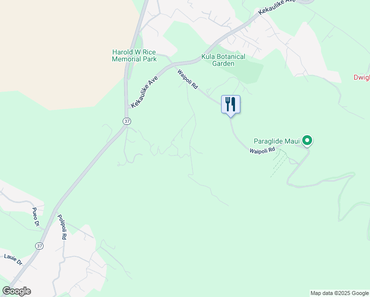map of restaurants, bars, coffee shops, grocery stores, and more near 70 Kawehi Place in Kula