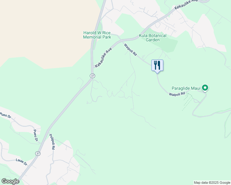 map of restaurants, bars, coffee shops, grocery stores, and more near 50 'Olu'olu Place in Kula