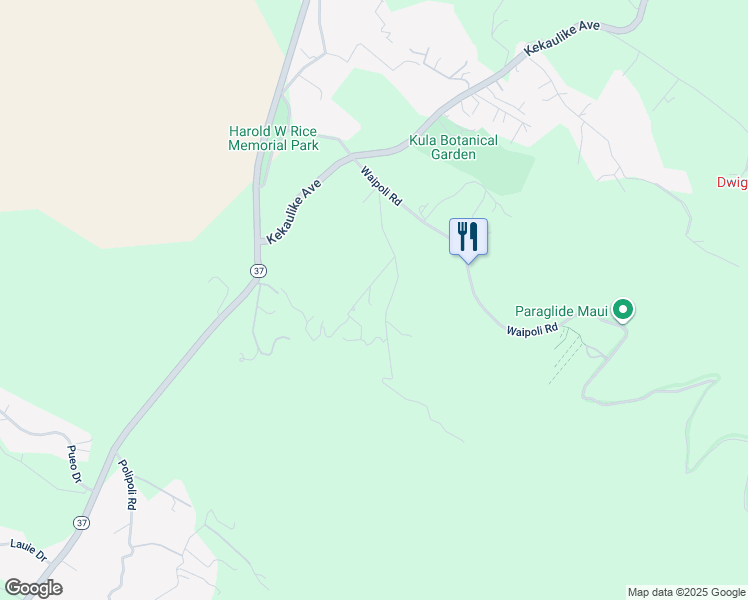 map of restaurants, bars, coffee shops, grocery stores, and more near 64 Kawehi Place in Kula