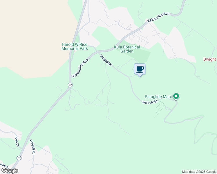 map of restaurants, bars, coffee shops, grocery stores, and more near 52 Kawehi Place in Kula