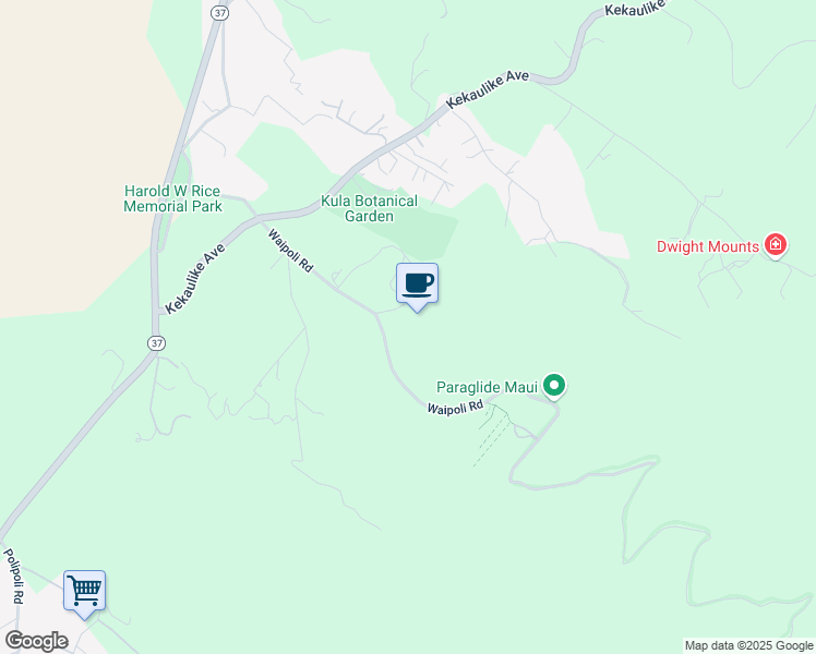 map of restaurants, bars, coffee shops, grocery stores, and more near 651 Waipoli Road in Kula