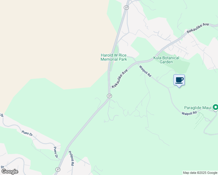 map of restaurants, bars, coffee shops, grocery stores, and more near 0 Kekaulike Avenue in Kula