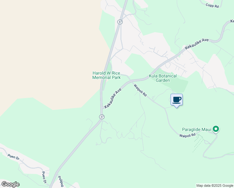 map of restaurants, bars, coffee shops, grocery stores, and more near 220 Kekaulike Avenue in Kula
