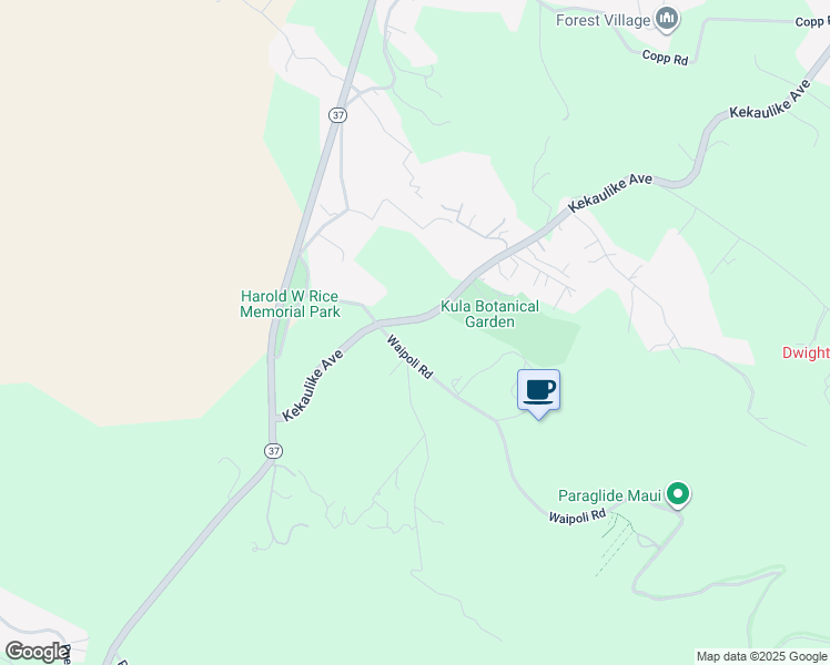 map of restaurants, bars, coffee shops, grocery stores, and more near Kamehameiki Road in Kula