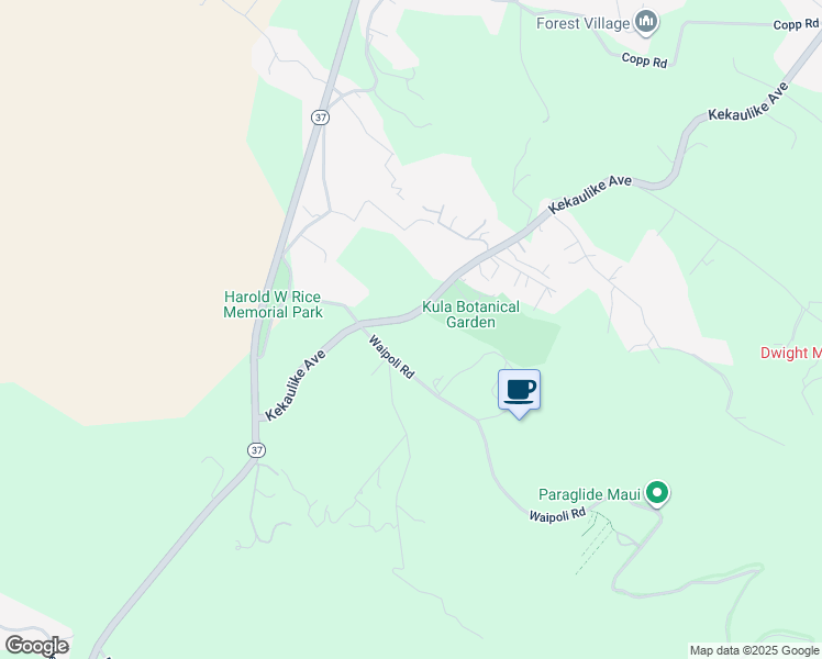 map of restaurants, bars, coffee shops, grocery stores, and more near 0 Polipoli Road in Kula