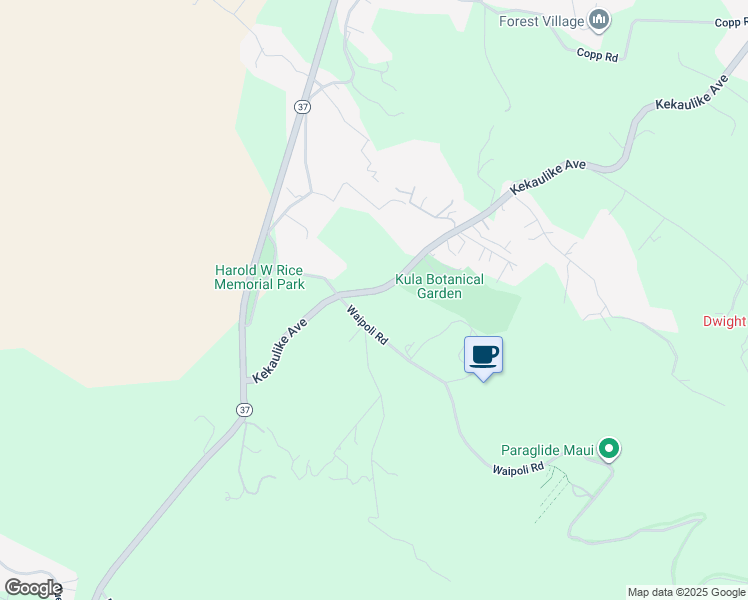 map of restaurants, bars, coffee shops, grocery stores, and more near Kula Highway in Maui County
