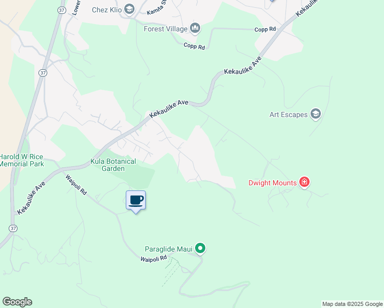 map of restaurants, bars, coffee shops, grocery stores, and more near 303 Alae Road in Kula