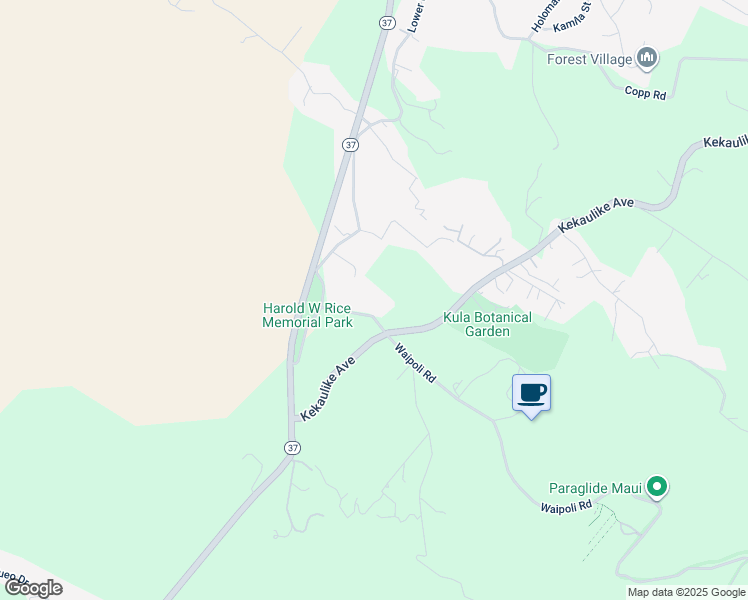 map of restaurants, bars, coffee shops, grocery stores, and more near 143 Waipoli Road in Kula