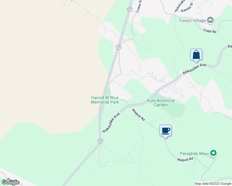 map of restaurants, bars, coffee shops, grocery stores, and more near 59 Waipoli Road in Kula