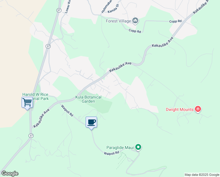 map of restaurants, bars, coffee shops, grocery stores, and more near 800 Kekaulike Avenue in Kula